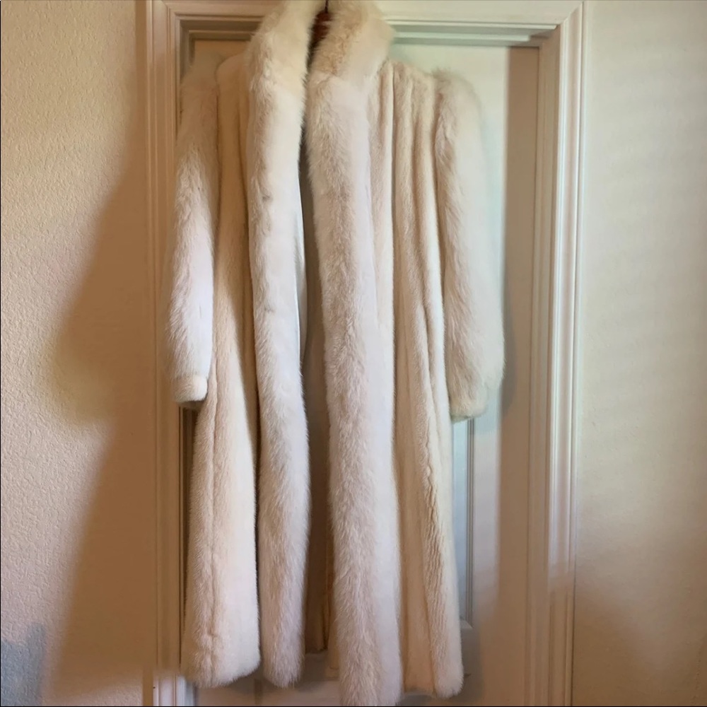 White fur coat
